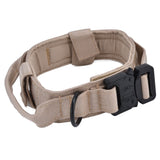 Traction Dog Collar with Buckle Nylon Iron Training Hunting Collar Pet Accessory for OutdoorKhaki XL - Extra Image