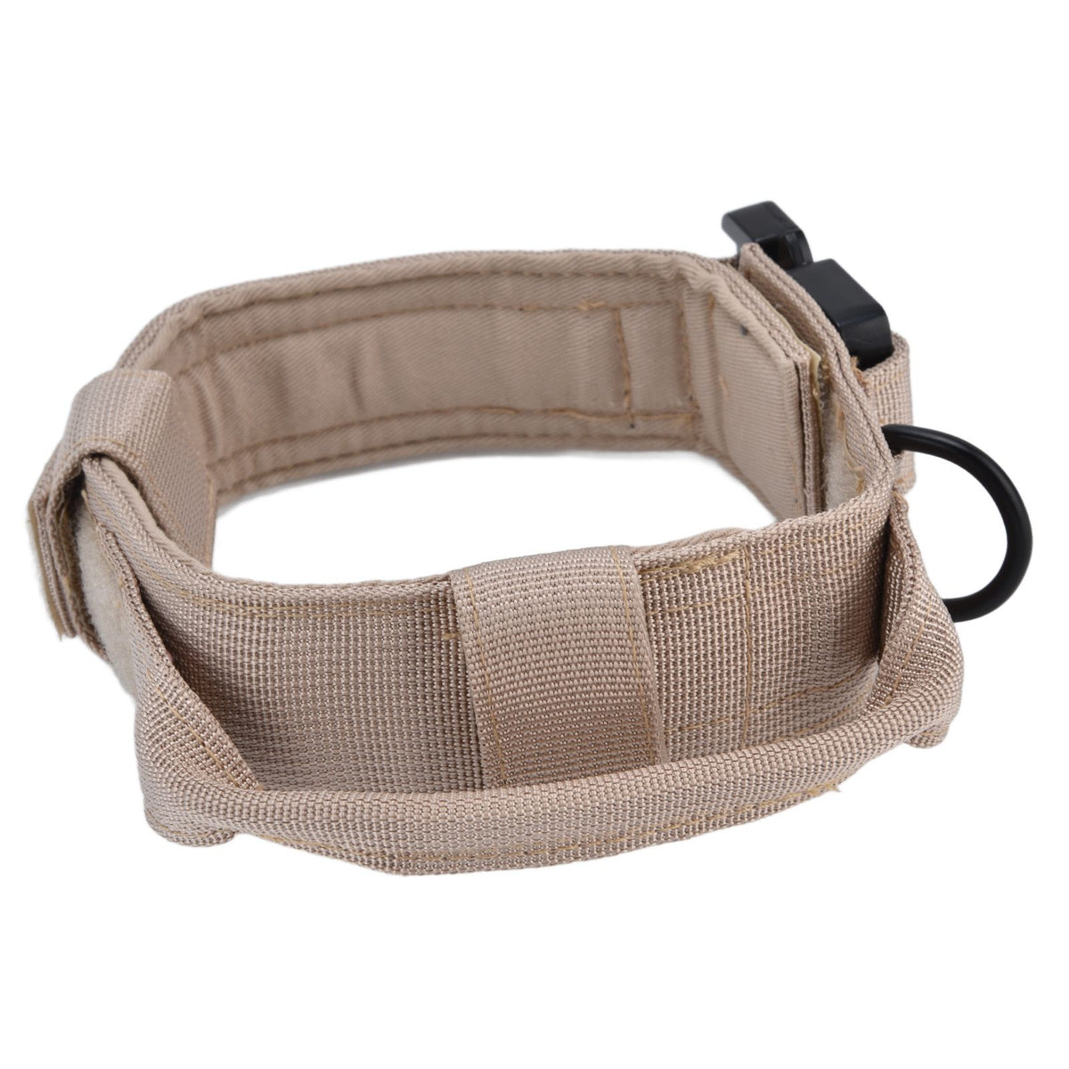 Traction Dog Collar with Buckle Nylon Iron Training Hunting Collar Pet Accessory for OutdoorKhaki XL