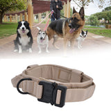 Traction Dog Collar with Buckle Nylon Iron Training Hunting Collar Pet Accessory for OutdoorKhaki XL