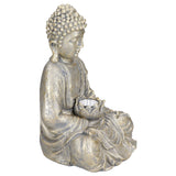 Home Buddha Garden Light Solar Powered Zen Buddha Garden Statue for Yard Garden Patio Deck - Top-Down View