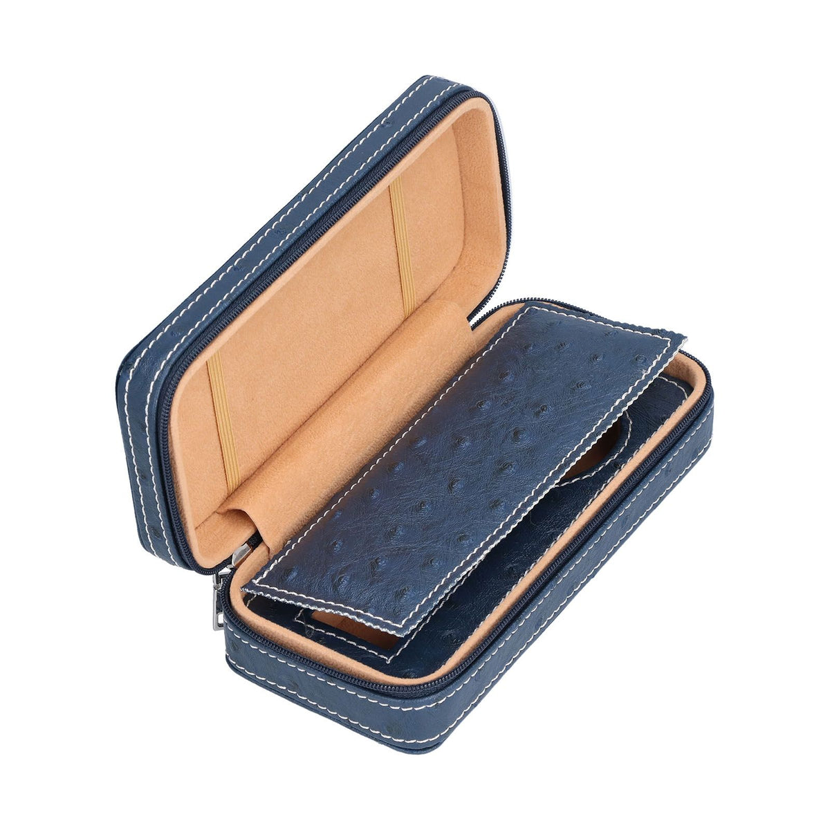 Watch Storage Box Ostrich Pattern Zippered Artificial Leather Watch Bag for Watch Holders Watch Maintenance Master