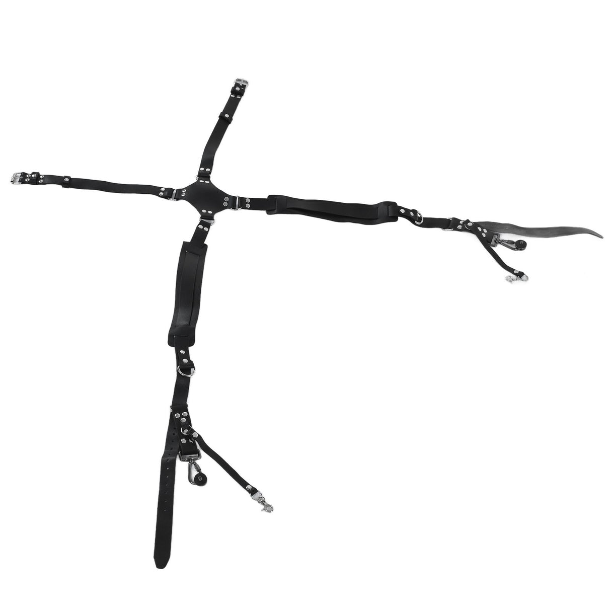 Camera Strap Dual Shoulder PU Leather Harness with D Rings Outdoor Photography Accessories