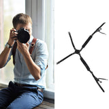 Camera Strap Dual Shoulder PU Leather Harness with D Rings Outdoor Photography Accessories
