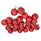 24Pcs Christmas Tree Ball 6cm Glittering Decoration Ornament for Home Party OfficeRed - Front View