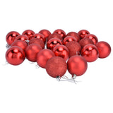 24Pcs Christmas Tree Ball 6cm Glittering Decoration Ornament for Home Party OfficeRed - Rear View