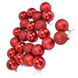 24Pcs Christmas Tree Ball 6cm Glittering Decoration Ornament for Home Party OfficeRed