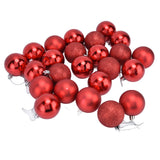 24Pcs Christmas Tree Ball 6cm Glittering Decoration Ornament for Home Party OfficeRed