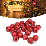 24Pcs Christmas Tree Ball 6cm Glittering Decoration Ornament for Home Party OfficeRed