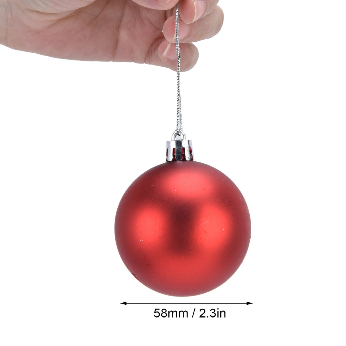 24Pcs Christmas Tree Ball 6cm Glittering Decoration Ornament for Home Party OfficeRed