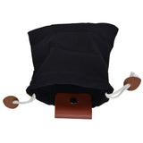 Foraging Pouch PU Leather Canvas Fruit Picking Storage Bag Waist Hanging Tool Bag for Outdoor CampingBlack
