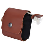 Foraging Pouch PU Leather Canvas Fruit Picking Storage Bag Waist Hanging Tool Bag for Outdoor CampingBlack