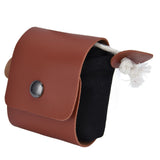 Foraging Pouch PU Leather Canvas Fruit Picking Storage Bag Waist Hanging Tool Bag for Outdoor CampingBlack - Top-Down View