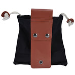 Foraging Pouch PU Leather Canvas Fruit Picking Storage Bag Waist Hanging Tool Bag for Outdoor CampingBlack