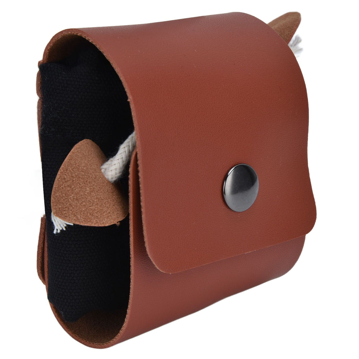 Foraging Pouch PU Leather Canvas Fruit Picking Storage Bag Waist Hanging Tool Bag for Outdoor CampingBlack