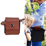 Foraging Pouch PU Leather Canvas Fruit Picking Storage Bag Waist Hanging Tool Bag for Outdoor CampingBlack