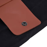 Foraging Pouch PU Leather Canvas Fruit Picking Storage Bag Waist Hanging Tool Bag for Outdoor CampingBlack