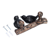 Coat Hook Resin Bird Key Hanger Wall Mounted Hat Towel Bag Hanger for Home Living Room KitchenMetallic Color - Side View