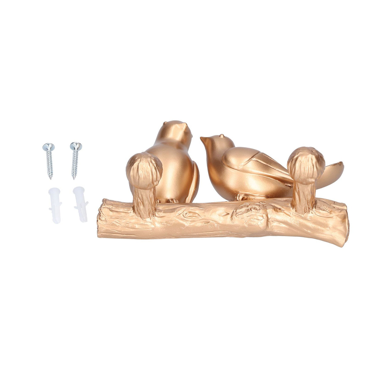 Coat Hook Resin Bird Key Hanger Wall Mounted Hat Towel Bag Hanger for Home Living Room KitchenGold