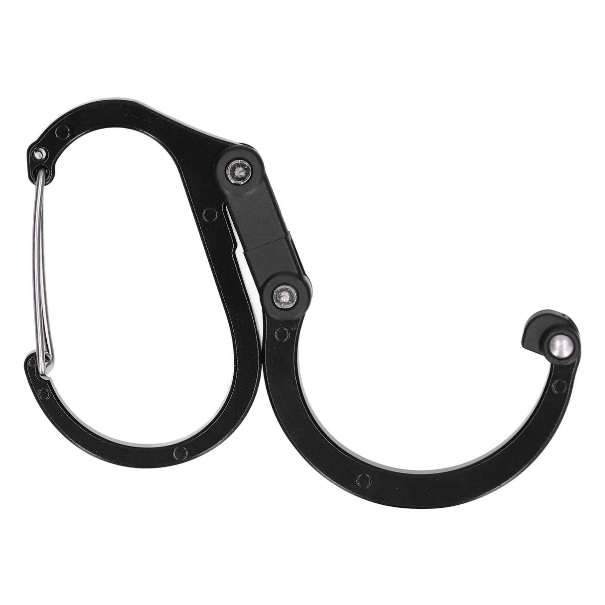 Climbing Carabiner D Type Carabiner Hook Aluminium Alloy Hanging Carabiner Clip for OutdoorBlack