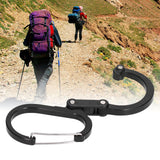 Climbing Carabiner D Type Carabiner Hook Aluminium Alloy Hanging Carabiner Clip for OutdoorBlack