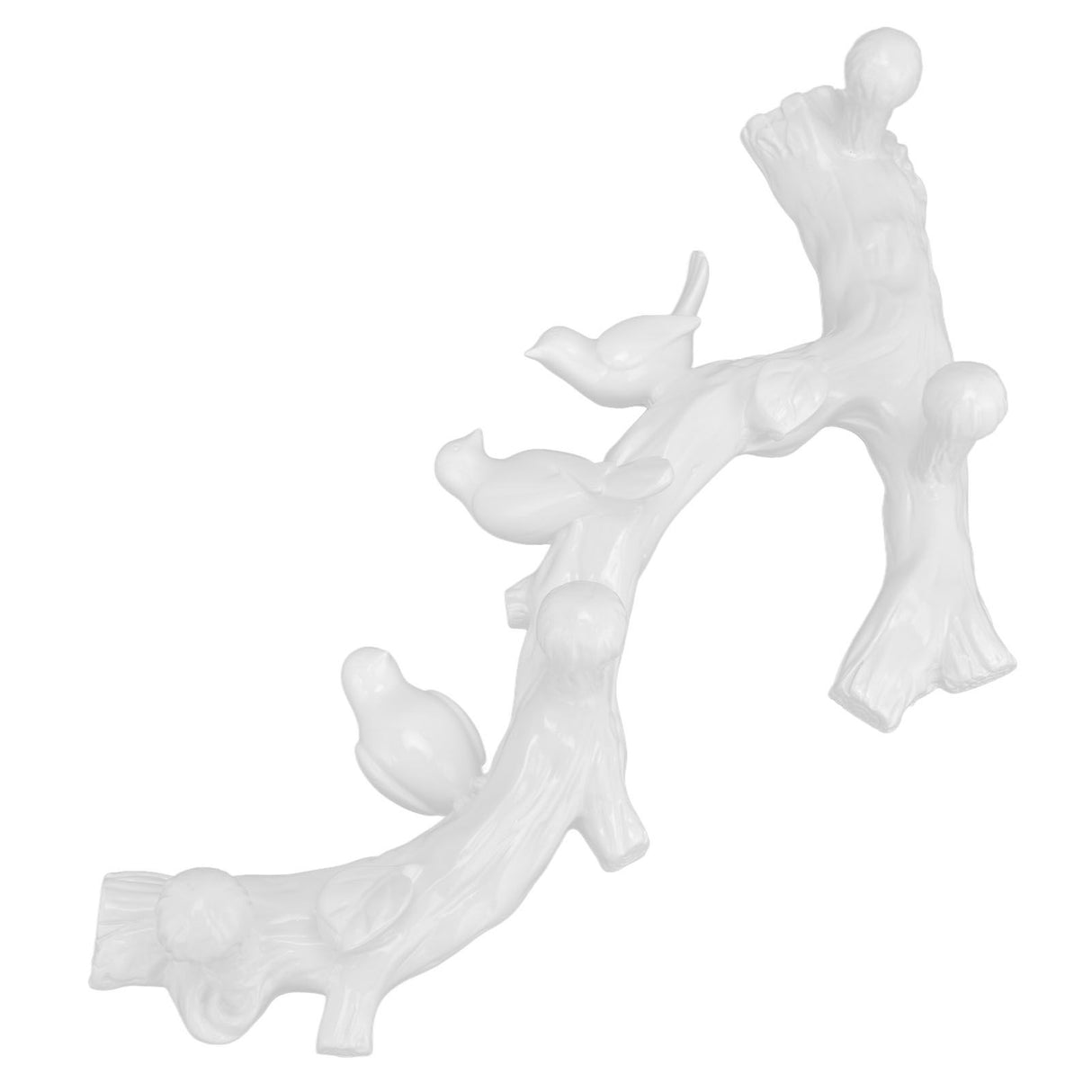 Resin Bird Hooks Wall Mounted Coat Key Hanger Creative 3D Home Decoration AccessoriesS(29.5cm)
