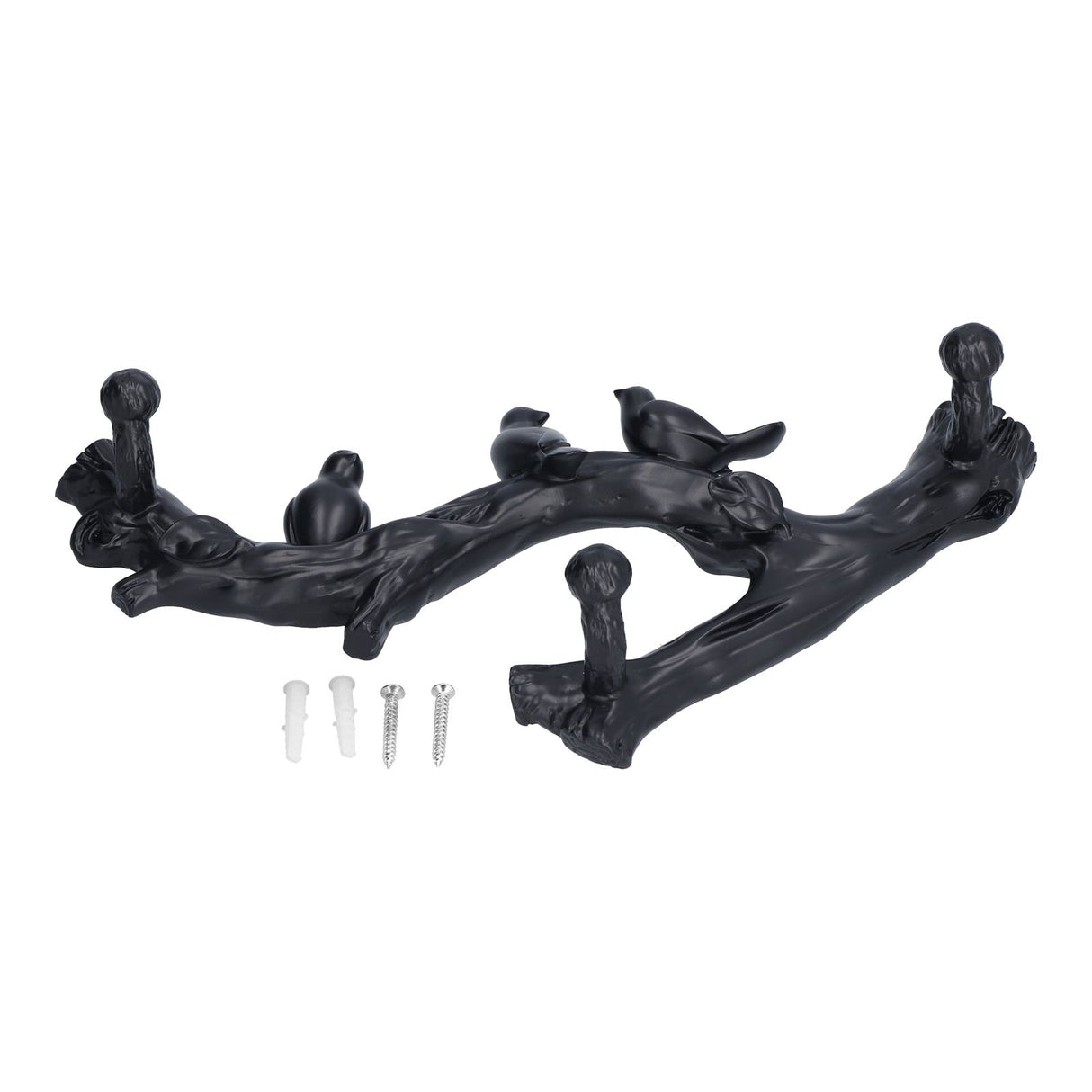 Decorative Hook Black Bird Branch Shape Three Dimensional Wall Mounted Home Decoration AccessoriesSmall (29.5cm)