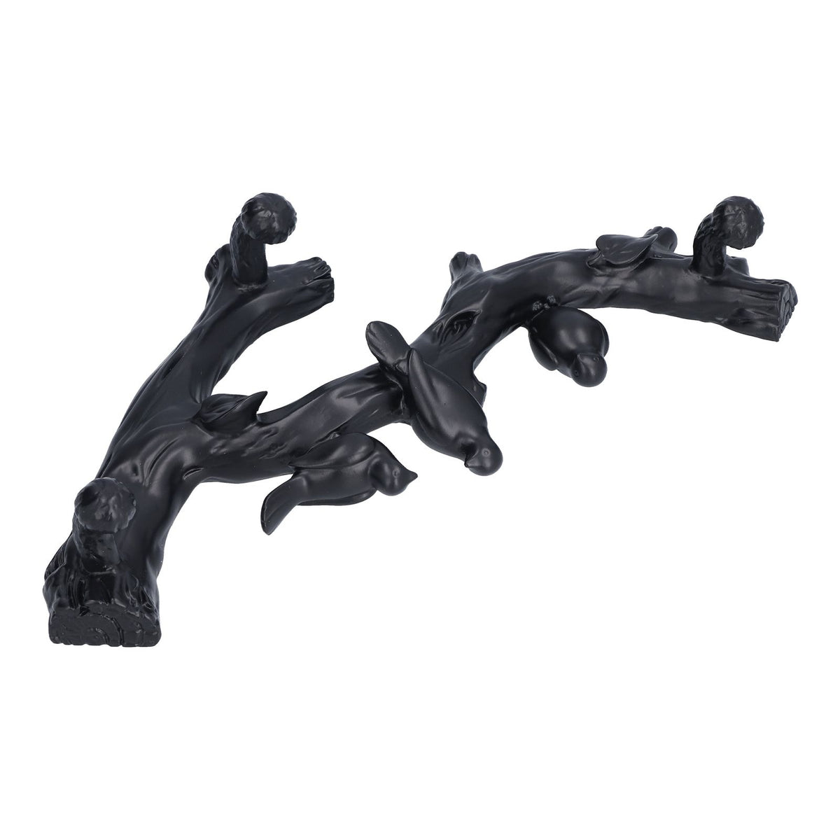 Decorative Hook Black Bird Branch Shape Three Dimensional Wall Mounted Home Decoration AccessoriesSmall (29.5cm)