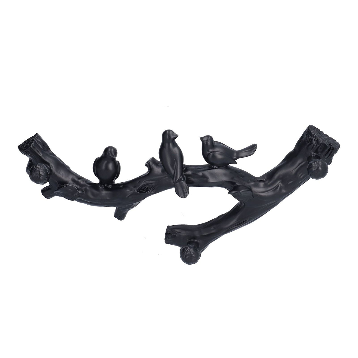 Decorative Hook Black Bird Branch Shape Three Dimensional Wall Mounted Home Decoration AccessoriesSmall (29.5cm)