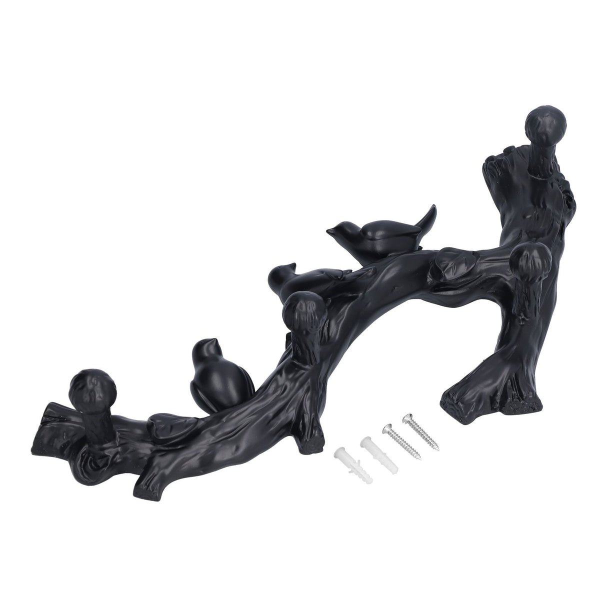 Decorative Hook Black Bird Branch Shape Three Dimensional Wall Mounted Home Decoration AccessoriesMedium (38cm)