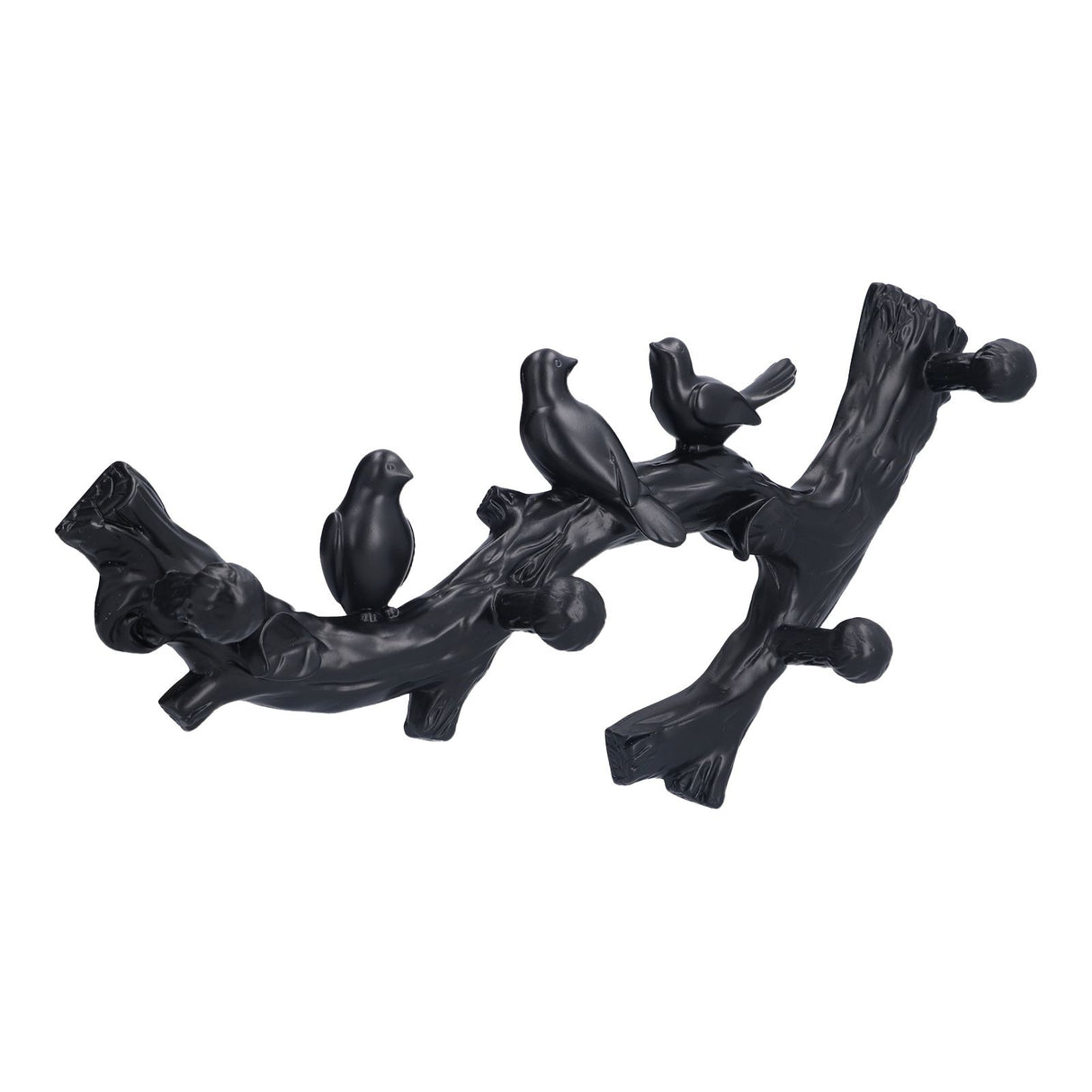 Decorative Hook Black Bird Branch Shape Three Dimensional Wall Mounted Home Decoration AccessoriesMedium (38cm)