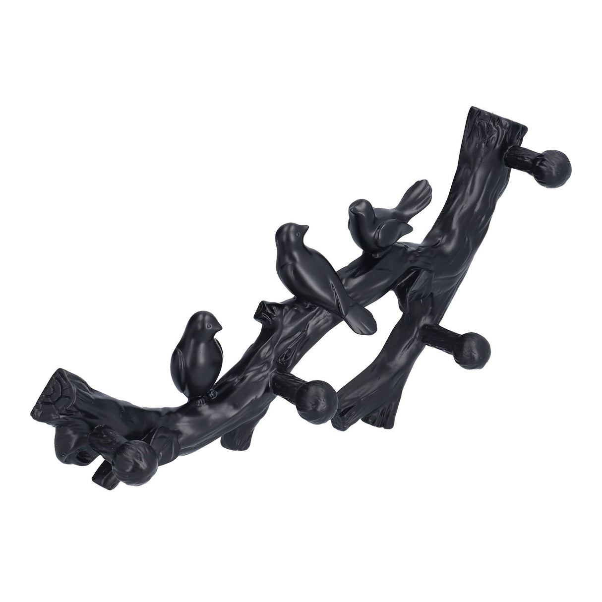 Decorative Hook Black Bird Branch Shape Three Dimensional Wall Mounted Home Decoration AccessoriesMedium (38cm)