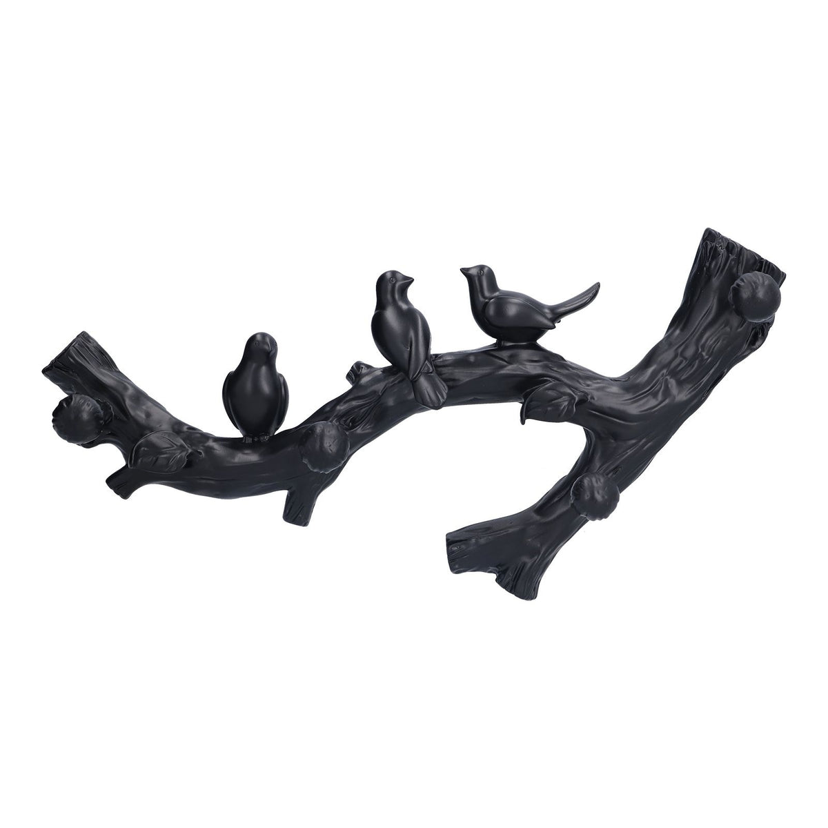 Decorative Hook Black Bird Branch Shape Three Dimensional Wall Mounted Home Decoration AccessoriesMedium (38cm)