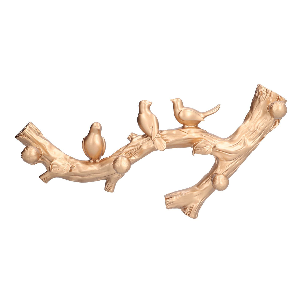 Decorative Hook Golden Bird Branch Shape Three Dimensional Wall Mounted Home Decoration AccessoriesMedium (38cm)