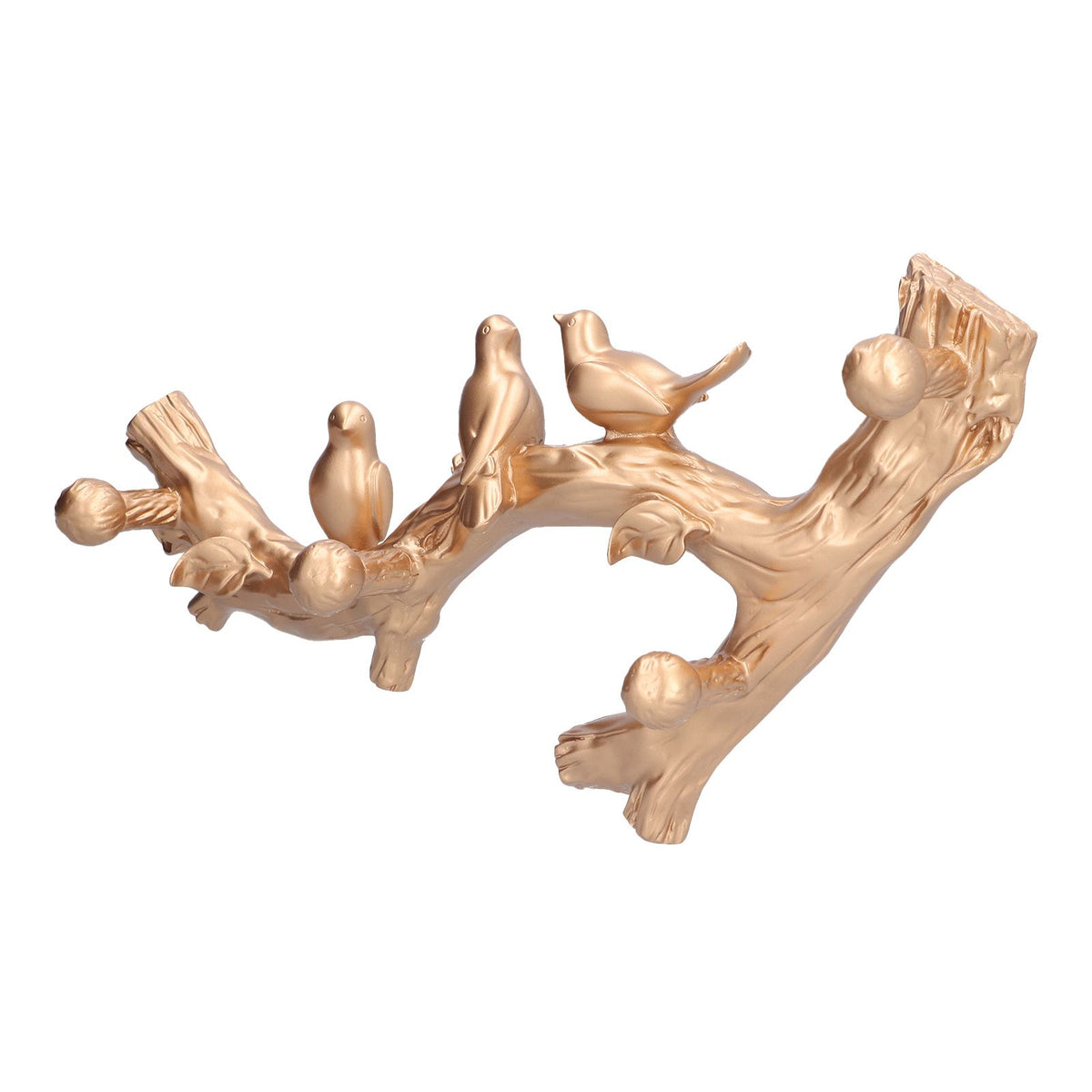 Decorative Hook Golden Bird Branch Shape Three Dimensional Wall Mounted Home Decoration AccessoriesMedium (38cm)
