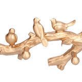 Decorative Hook Golden Bird Branch Shape Three Dimensional Wall Mounted Home Decoration AccessoriesMedium (38cm)