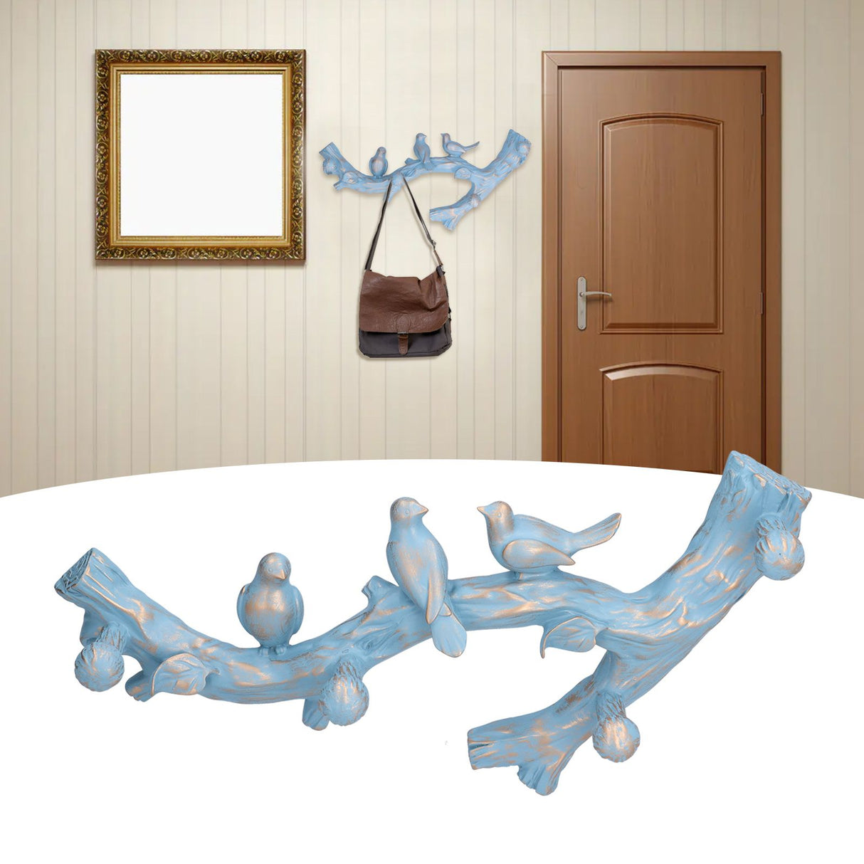 Wall Decoration Hooks Punch Free Innovative Art Waterproof Resin Bird Decoration Hook for Bedroom Living Room38cm