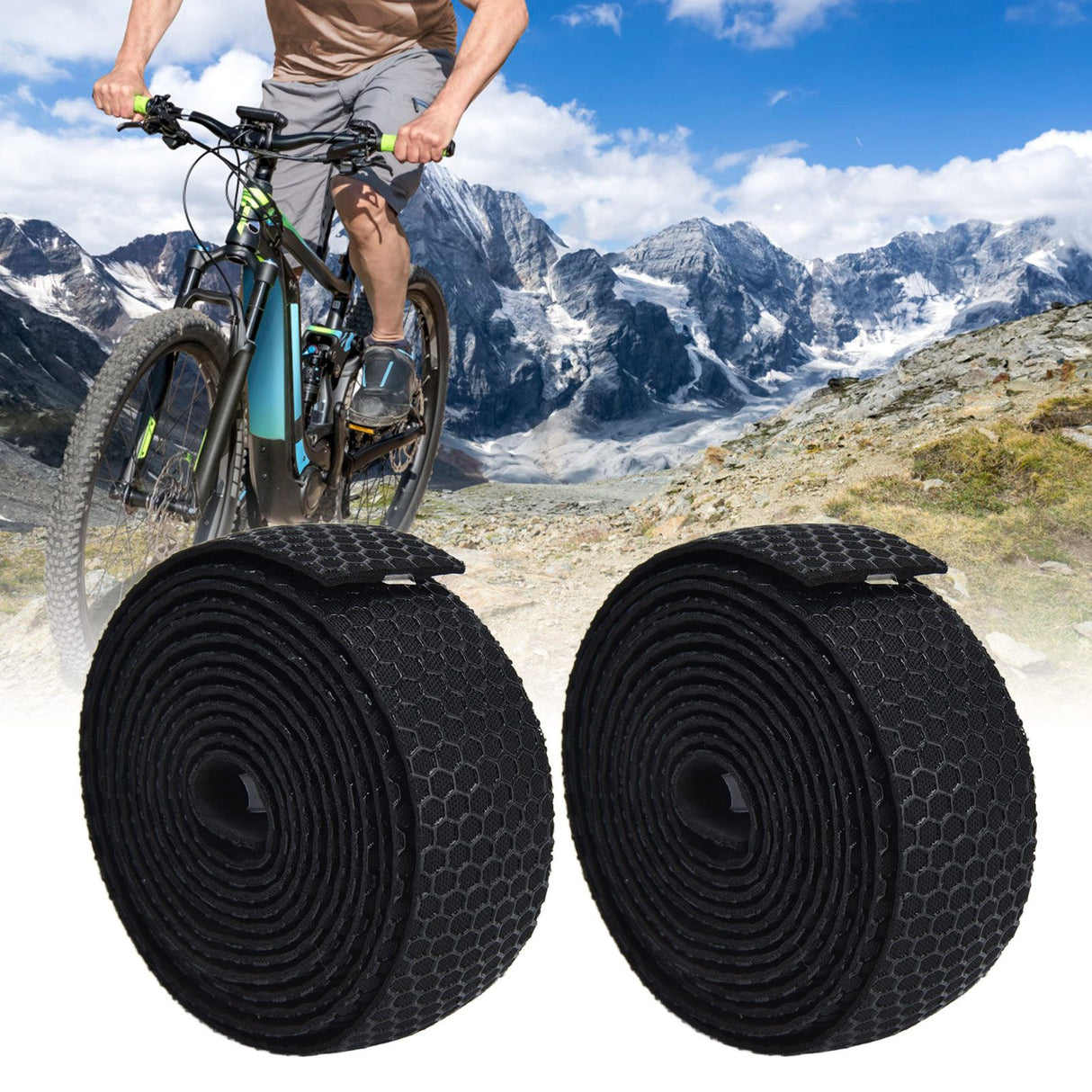 Handlebar Tape Quick Dry Anti Slip Tape Synthetic Sponge Bicycle Cycling Wrap Tape for Outdoor ExerciseBlack