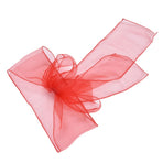 10Pcs Organza Banquet Chair Sash Exquisite Chair Bows Sashes for Wedding Party DecorationBright Red
