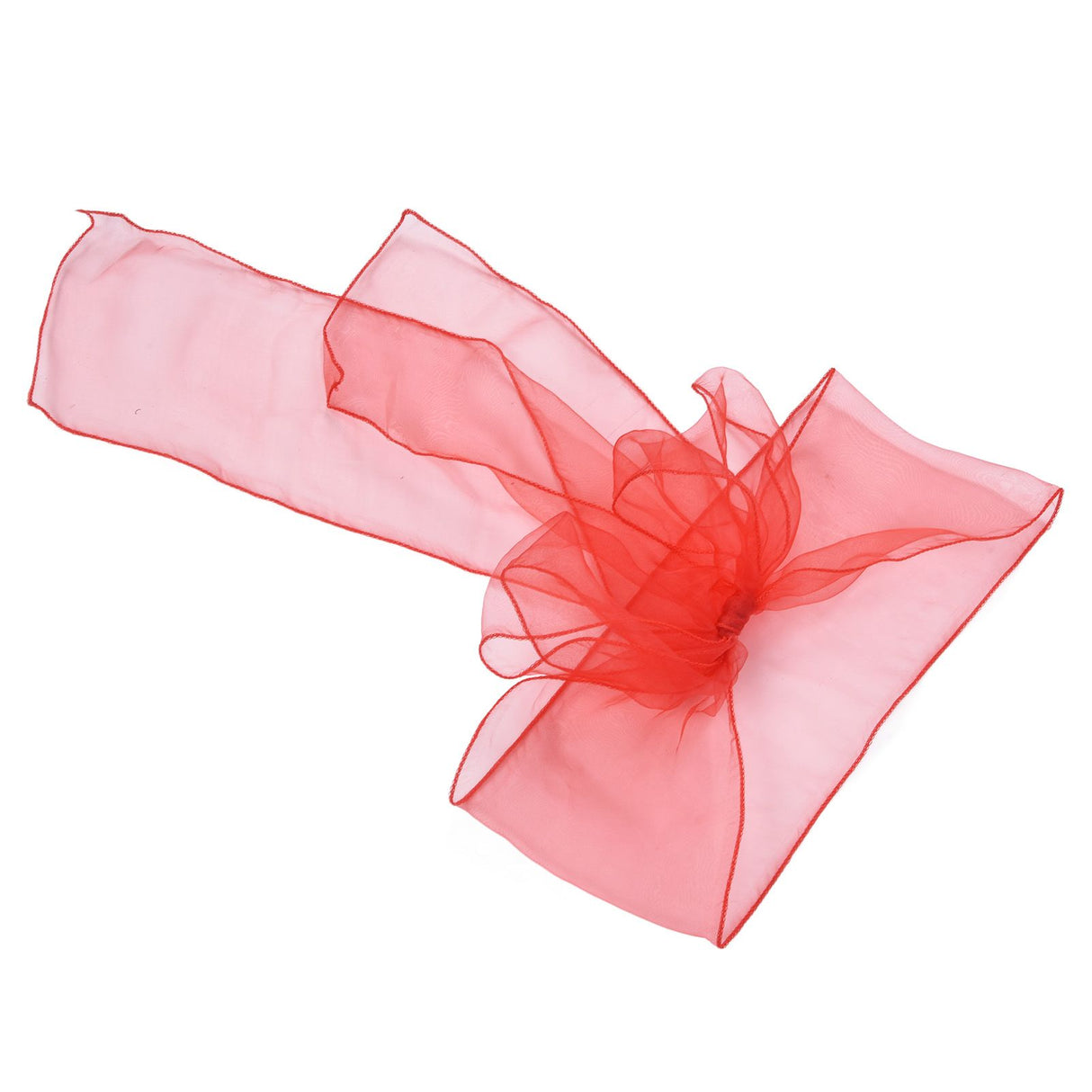 10Pcs Organza Banquet Chair Sash Exquisite Chair Bows Sashes for Wedding Party DecorationBright Red