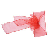 10Pcs Organza Banquet Chair Sash Exquisite Chair Bows Sashes for Wedding Party DecorationBright Red