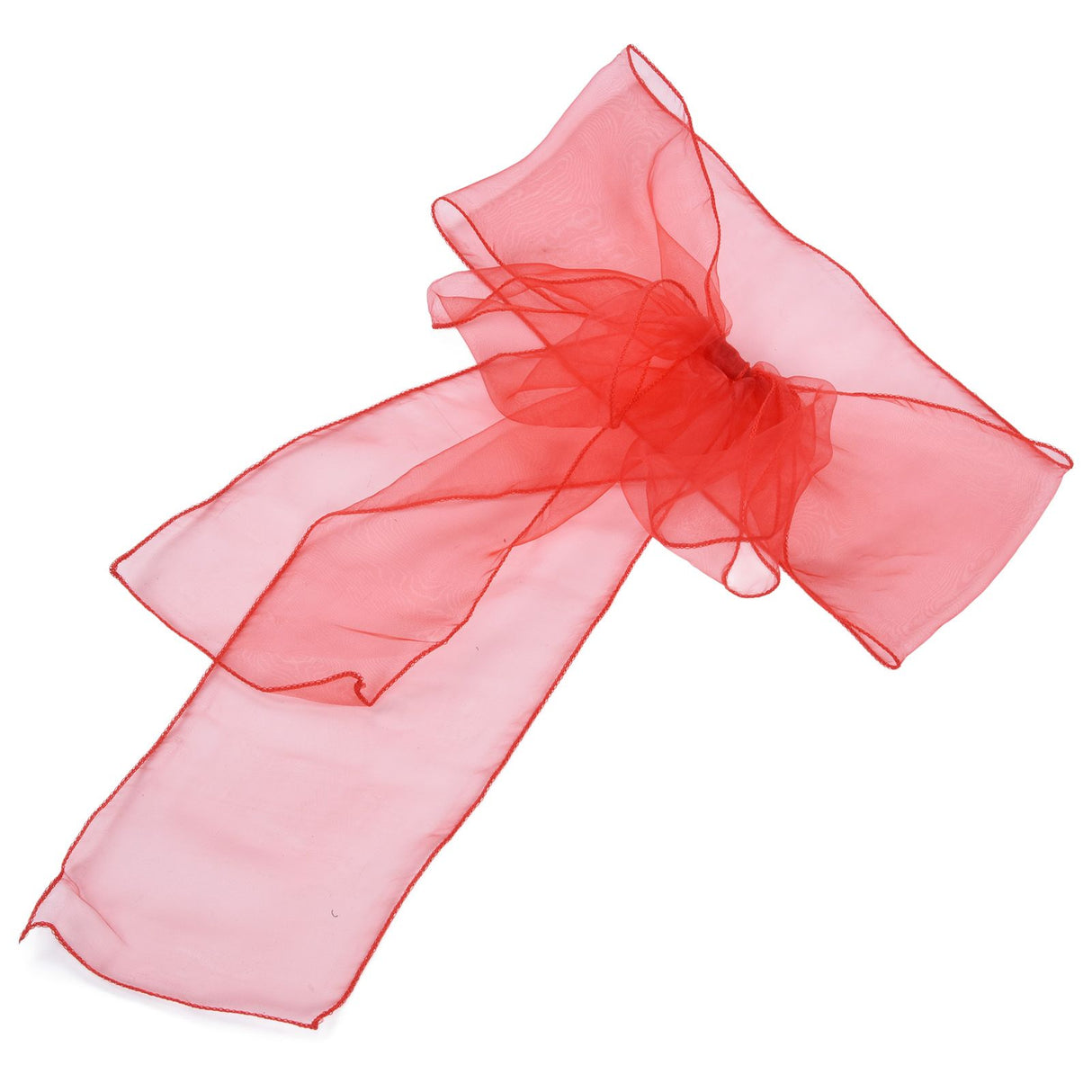 10Pcs Organza Banquet Chair Sash Exquisite Chair Bows Sashes for Wedding Party DecorationBright Red