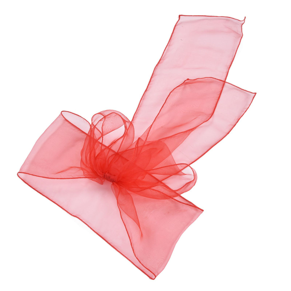 10Pcs Organza Banquet Chair Sash Exquisite Chair Bows Sashes for Wedding Party DecorationBright Red