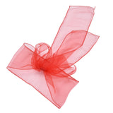10Pcs Organza Banquet Chair Sash Exquisite Chair Bows Sashes for Wedding Party DecorationBright Red - Close-Up Angle