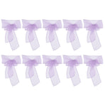 10Pcs Organza Banquet Chair Sash Exquisite Chair Bows Sashes for Wedding Party DecorationLight Purple