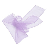 10Pcs Organza Banquet Chair Sash Exquisite Chair Bows Sashes for Wedding Party DecorationLight Purple