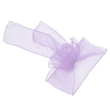 10Pcs Organza Banquet Chair Sash Exquisite Chair Bows Sashes for Wedding Party DecorationLight Purple - Side View