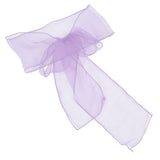 10Pcs Organza Banquet Chair Sash Exquisite Chair Bows Sashes for Wedding Party DecorationLight Purple - Top-Down View