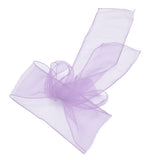 10Pcs Organza Banquet Chair Sash Exquisite Chair Bows Sashes for Wedding Party DecorationLight Purple - Close-Up Angle