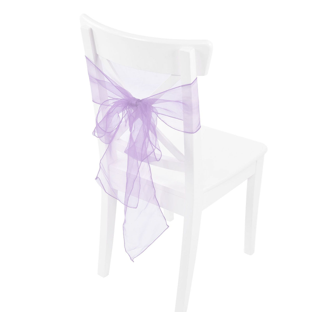 10Pcs Organza Banquet Chair Sash Exquisite Chair Bows Sashes for Wedding Party DecorationLight Purple