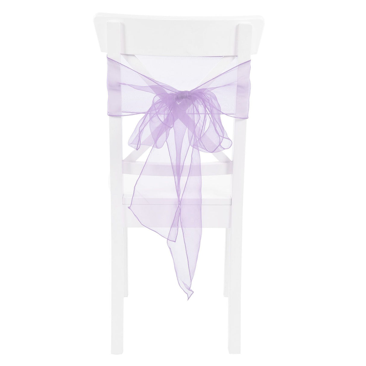 10Pcs Organza Banquet Chair Sash Exquisite Chair Bows Sashes for Wedding Party DecorationLight Purple